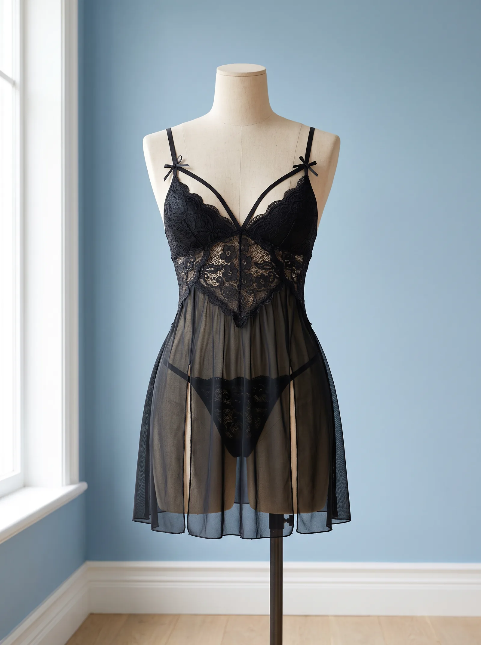 Siyah Babydoll + Tanga