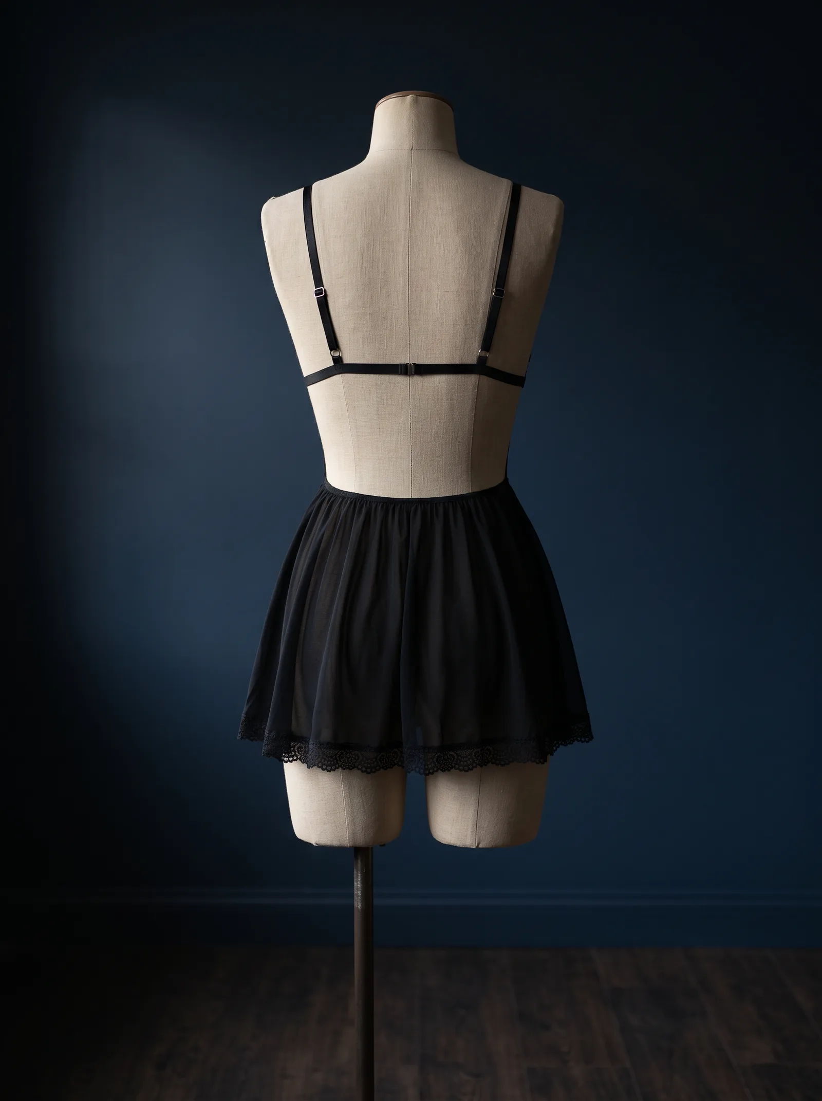 Siyah + Gri İşleme Babydoll