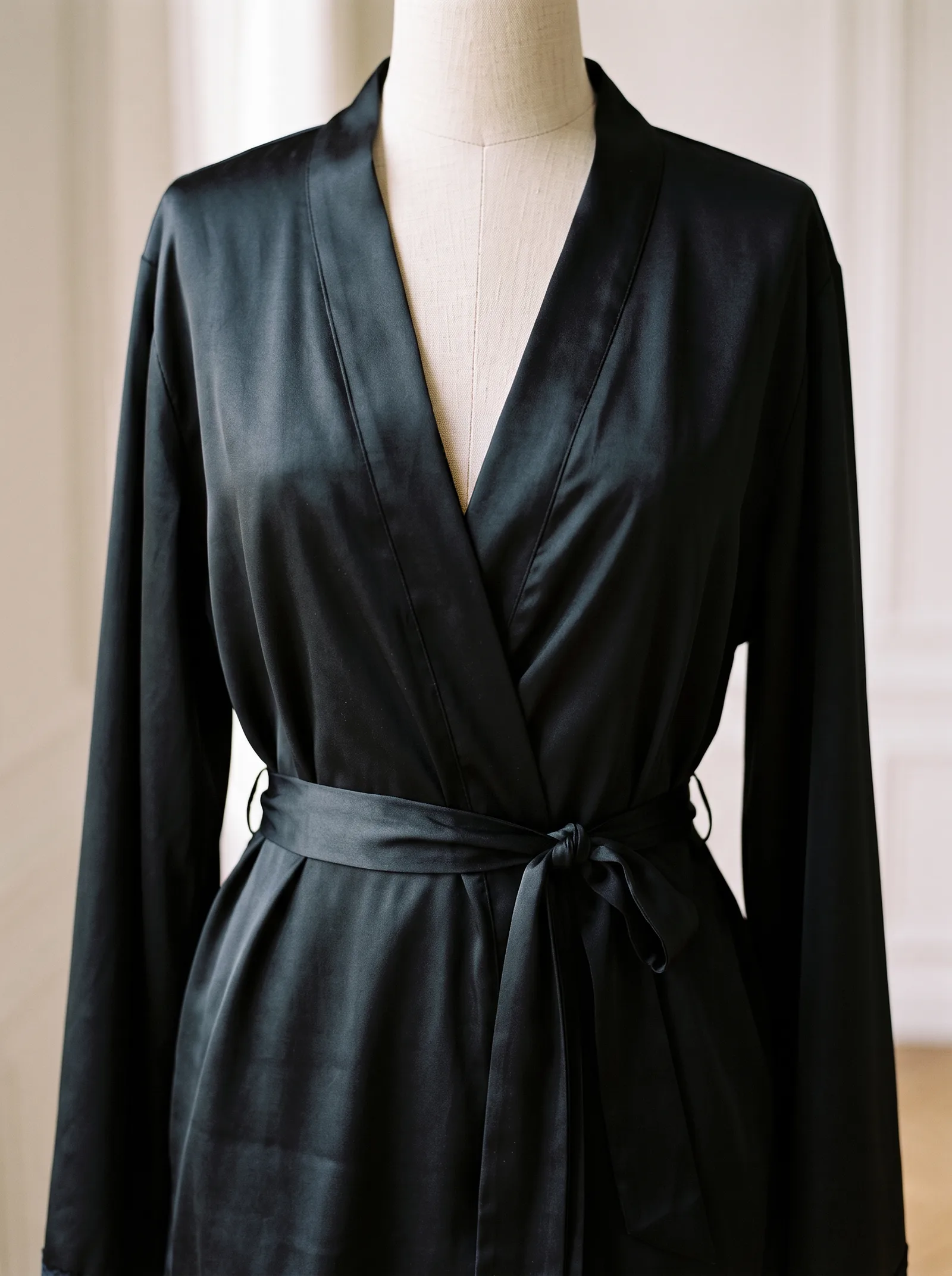 Siyah Kısa Kimono Sabahlık