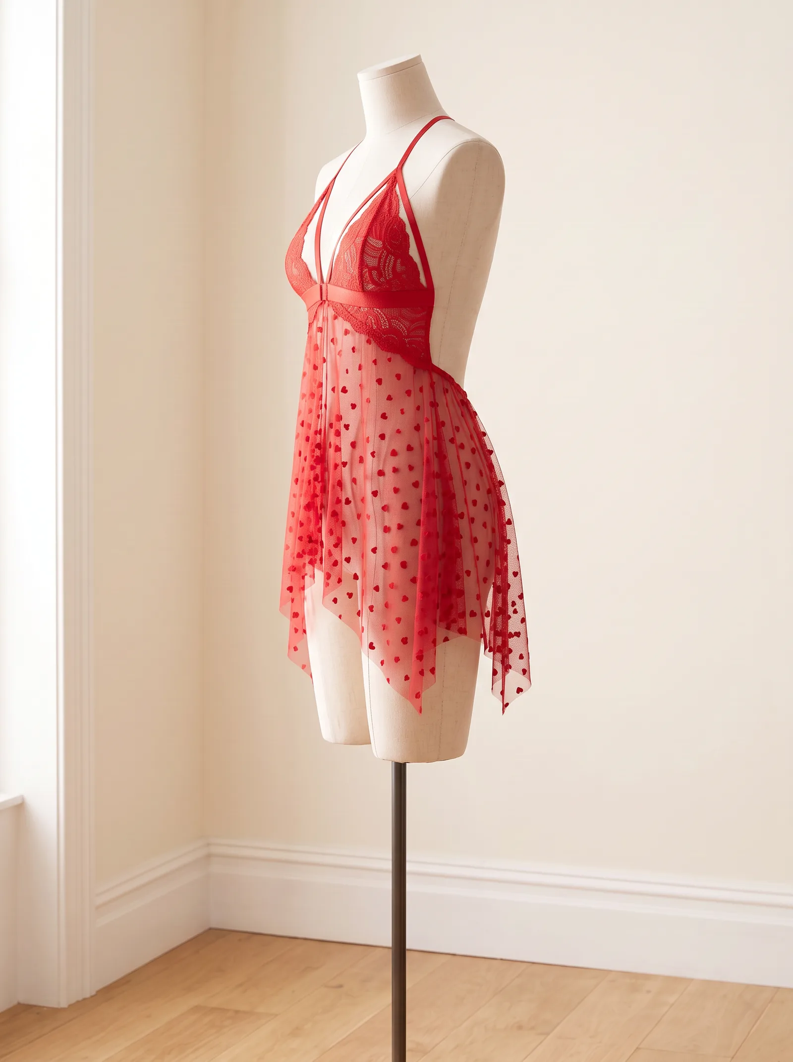 Kırmızı Babydoll + Tanga