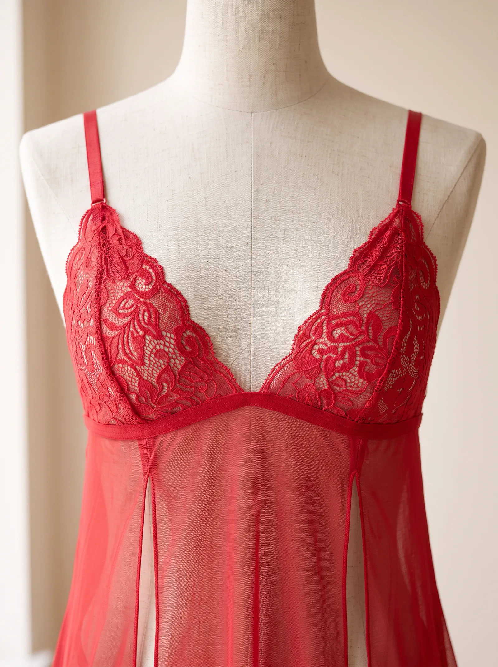 Kırmızı Babydoll + Tanga