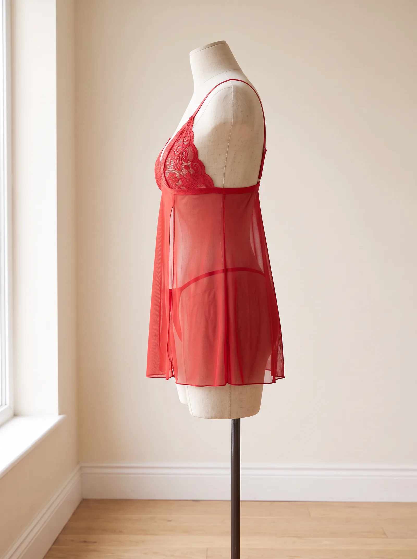 Kırmızı Babydoll + Tanga