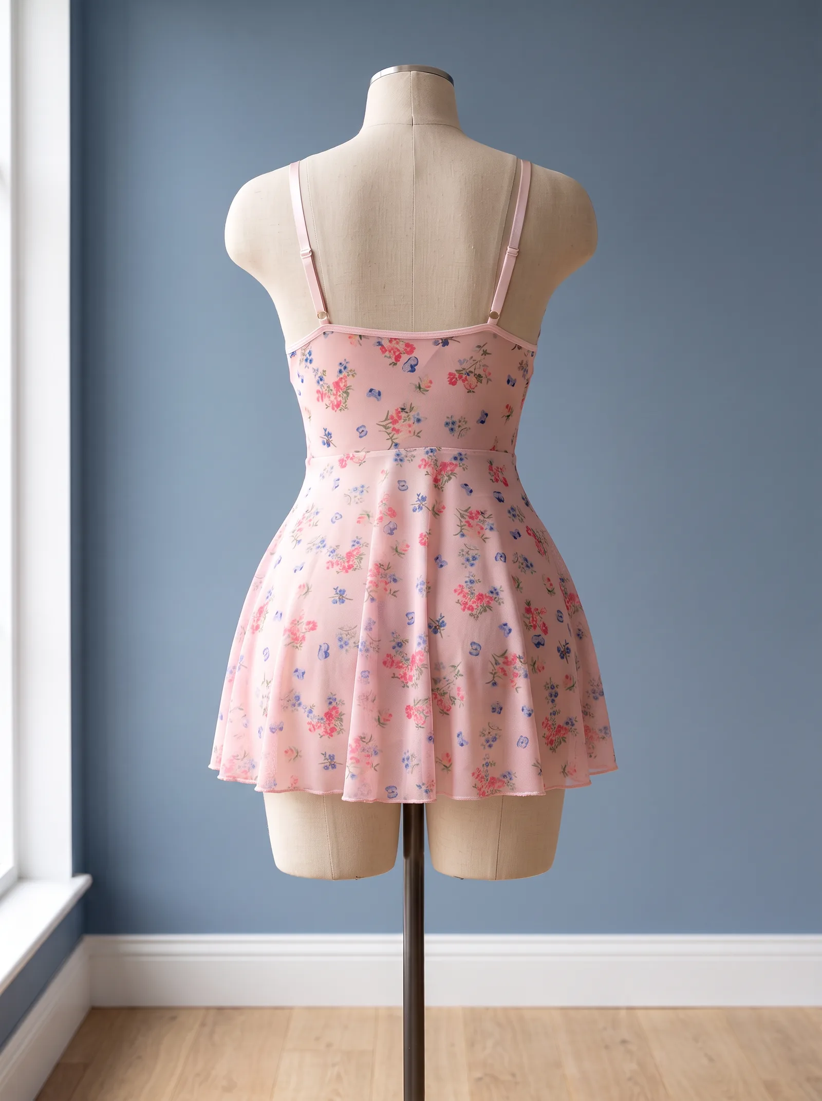 Pembe Çiçekli Babydoll + Külot